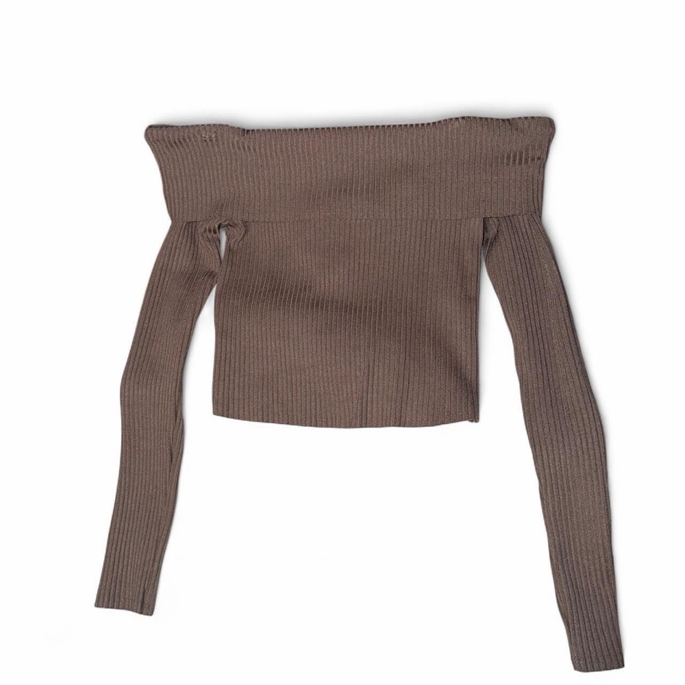 Wild Fable Off-Shoulder Sweater - Brown